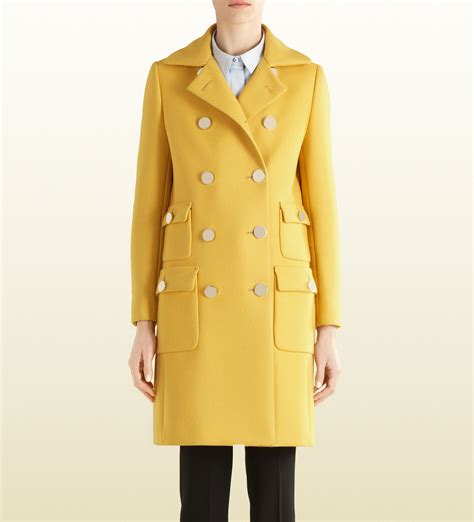 gucci wool cashmere women's jacket yellow lining|net a porter Gucci coats.